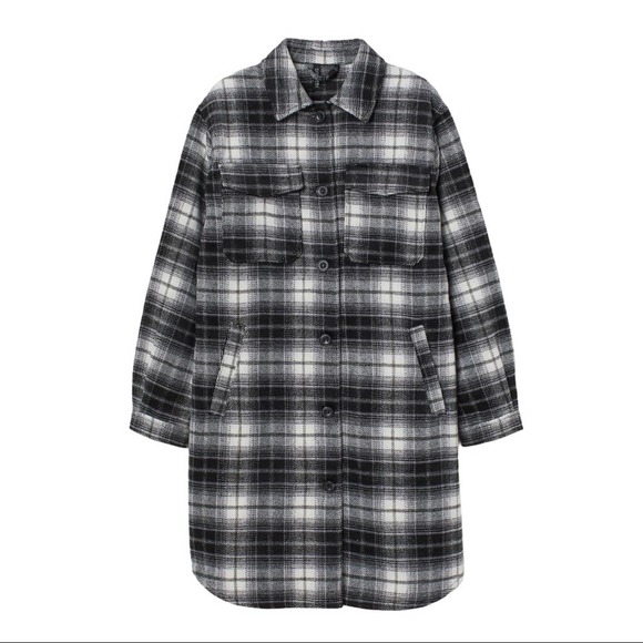 H&M Jackets & Blazers - Long Shirt Jacket Plaid Bloggers Favorite Medium